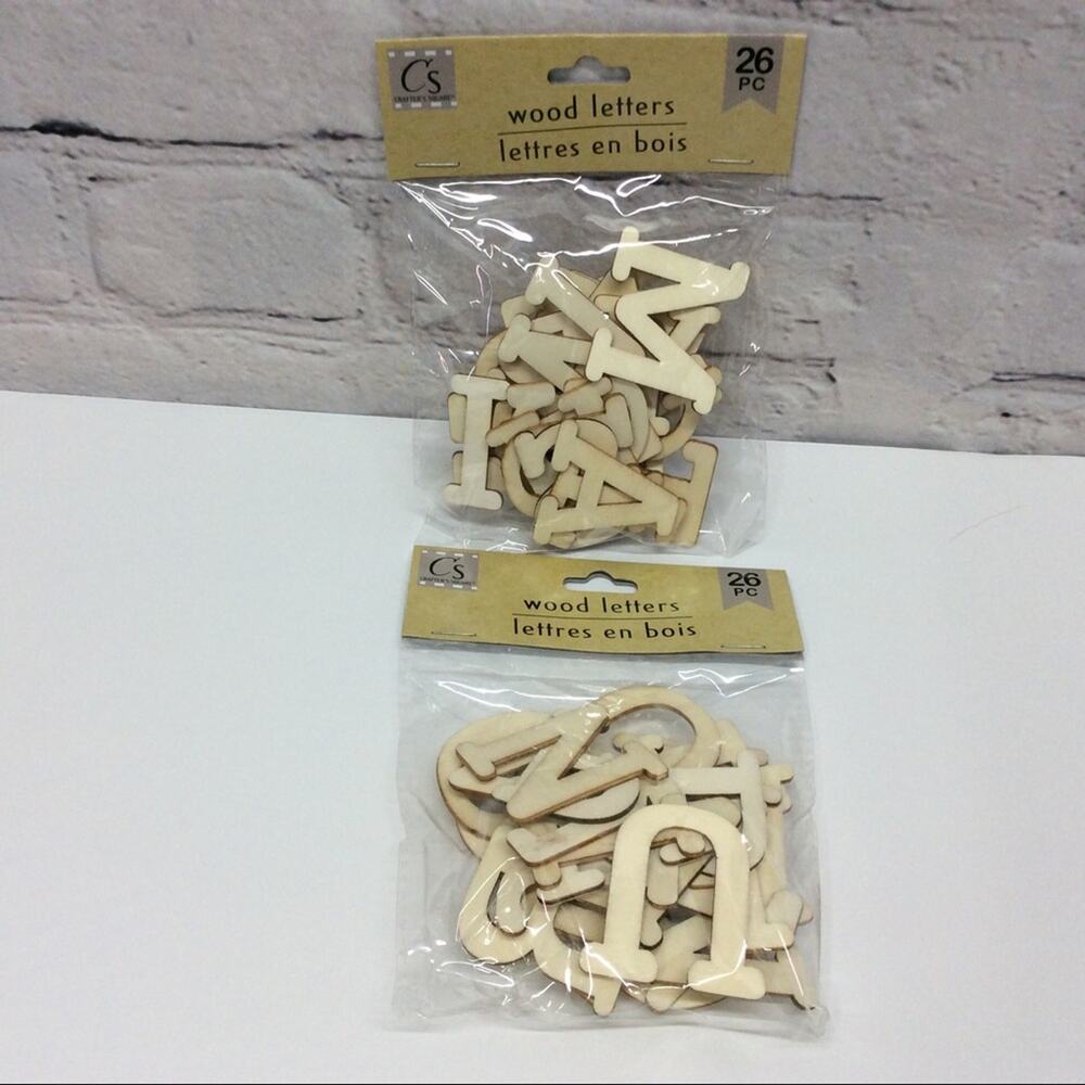 Crafter's Square Wood Letters 2 Pack 52 Pieces Total Educational Arts Crafts NIP